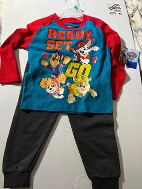 Paw Patrol Boys Pullover Tee & Joggers Set - Teal, Red, Black